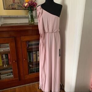 BCBG MAXAZRIA Lavender Joyce One Shoulder Ruffle Gown-M